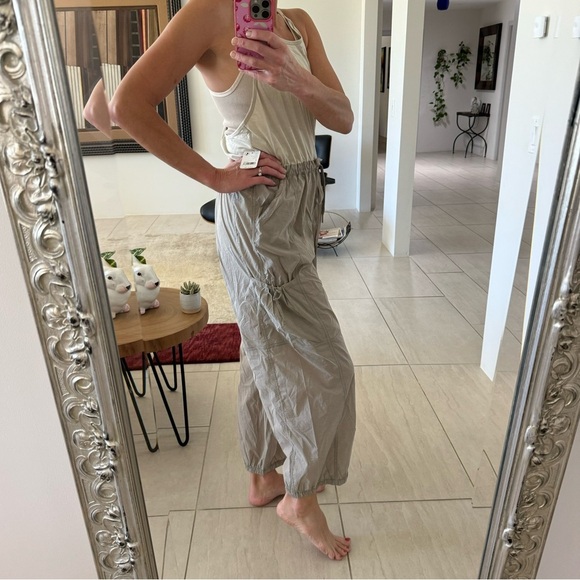 Free People Movement Back Packer Onesie Jumpsuit Color Muted Beige Size S - Picture 3 of 10